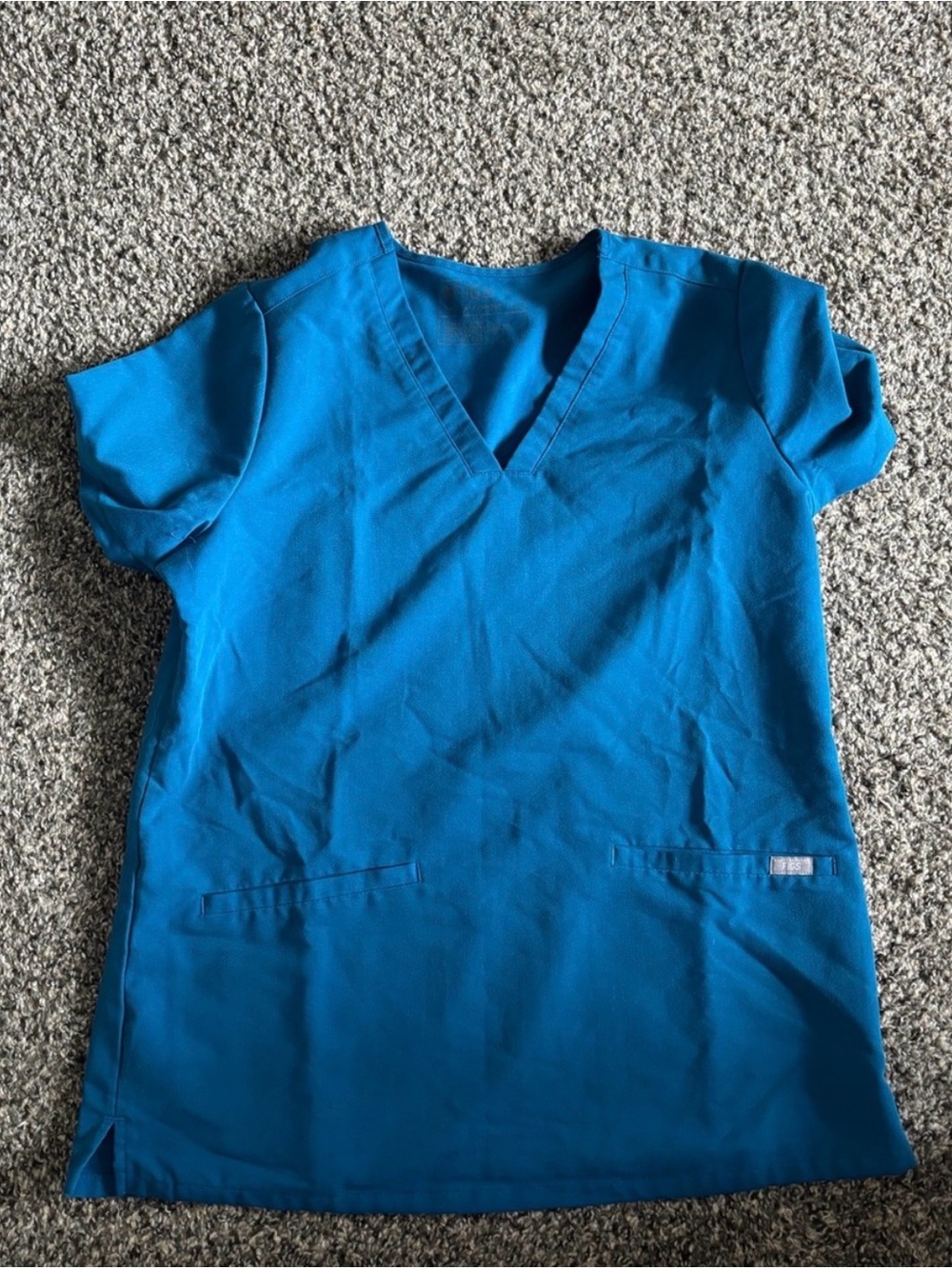FIGS Teal Blue V-Neck Scrub Top